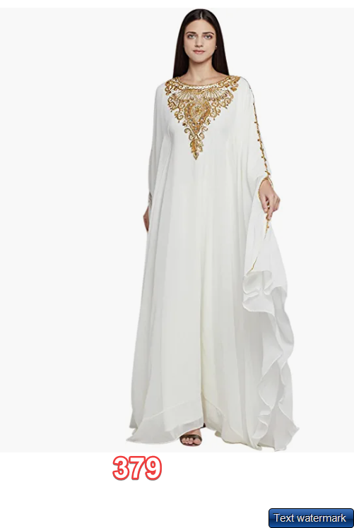 ANIIQ Women Dubai Kaftan Farasha Caftan Long Dress Georgette Ethnic Bridal Dress