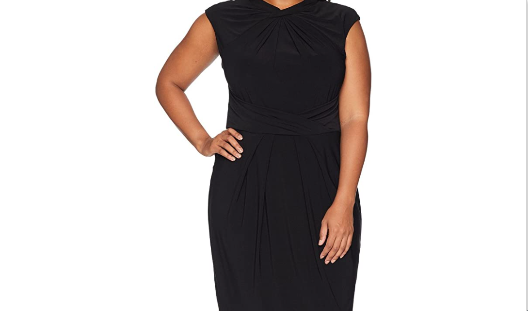 Adrianna Papell Matte Jersey Sheath Dress Black 10 Adrianna Papell Women's Dress