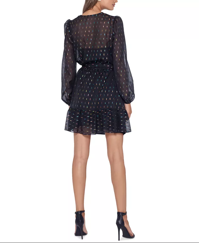 Betsy & Adam Metallic Dot Fit & Flare Women's Dress Sz4  Betsy & Adam Mini Dress