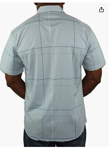 Zhadel Men's Regular-Fit Short-Sleeve Casual Elegant Business Shirt w Pocket M