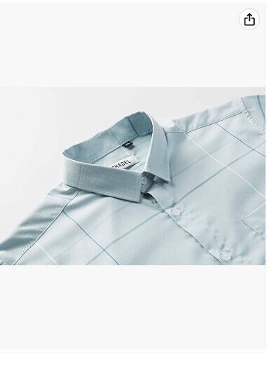 Zhadel Men's Regular-Fit Short-Sleeve Casual Elegant Business Shirt w Pocket M