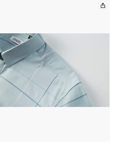 Zhadel Men's Regular-Fit Short-Sleeve Casual Elegant Business Shirt w Pocket M