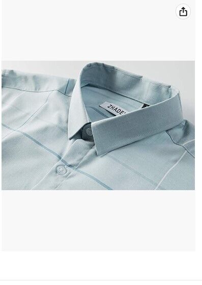 Zhadel Men's Regular-Fit Short-Sleeve Casual Elegant Business Shirt w Pocket M