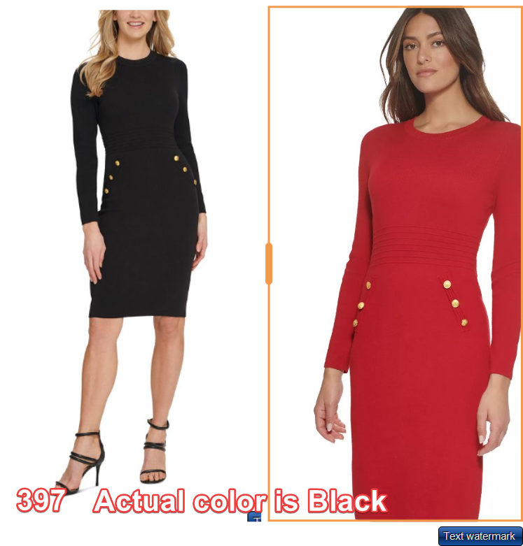 DKNY Solid Button-Front Ribbed Sheath Sweater Women's Dress Black M DKNY Dress