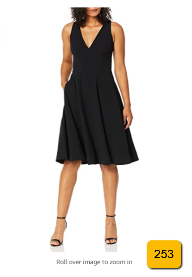 Dress the Population Women's Catalina Solid Sleeveless Fit & Flare Midi Dress S