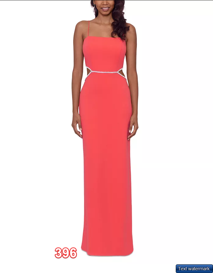 XSCAPE Side-Cutout Scuba Crepe Fit & Flare Dress Coral 0 XSCAPE Women Dress