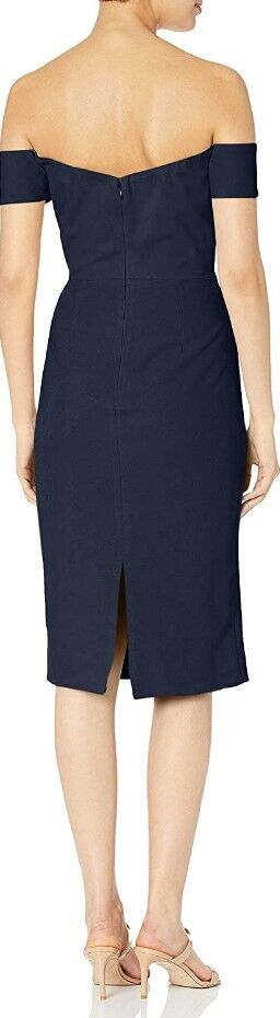 Dress the Population Women's Bailey Off The Shoulder Bodycon Midi Sheath Dress L