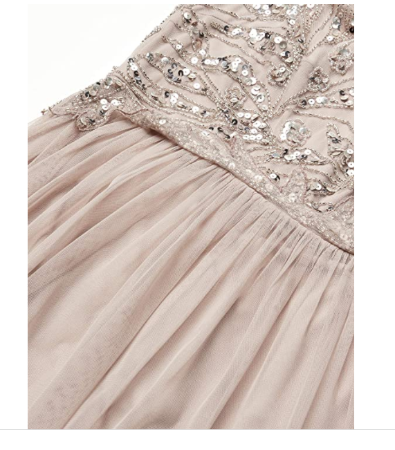 Adrianna Papell Women's Long Beaded Dress Marble 4 Adrianna Papell Women's Dress