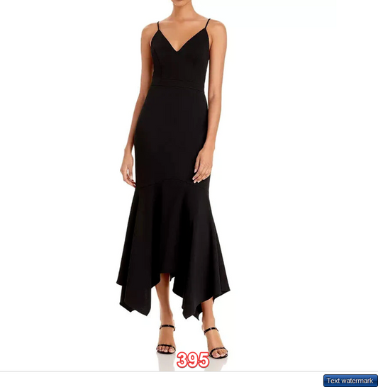 AQUA Asymmetric Flounce Cocktail Dress $238 Size 4 Aqua Women's Dress Designer