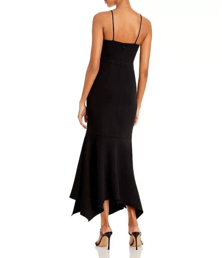 AQUA Asymmetric Flounce Cocktail Dress $238 Size 4 Aqua Women's Dress Designer