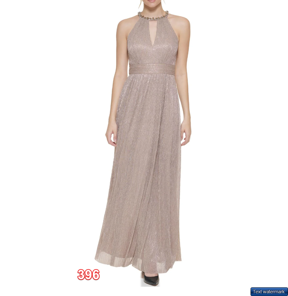 ELIZA J Sleeveless Beaded Halter Neck Dress Bronze SIZE 6 Eliza J women's Dress