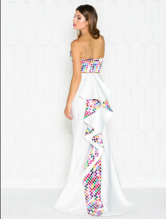 COLORS DRESS COLLECTION 1716 Sz 4 COLORS DRESS Women's Designer Dress Long Dress