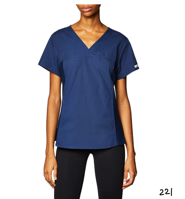 Cherokee Women's V Neck Scrubs Shirt, Navy, XXXXX-Large 5XL