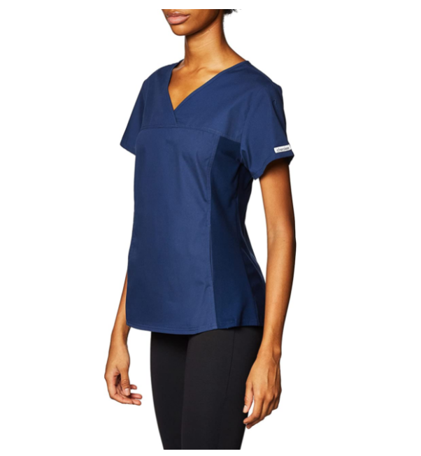 Cherokee Women's V Neck Scrubs Shirt, Navy, XXXXX-Large 5XL