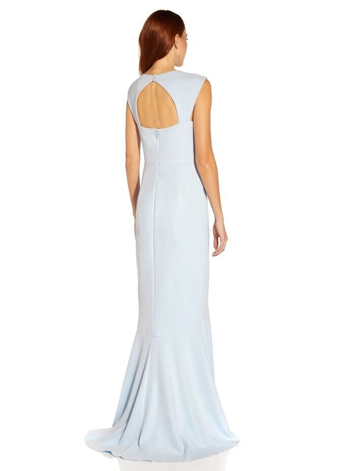 ADRIANNA PAPELL Sweetheart Crepe Cascade Gown women dress Opal 16 Designer Dress