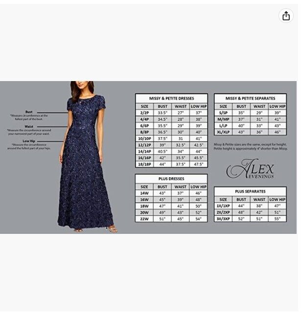 Alex Evenings Women's Tea Length Embroidered Dress Illusion Sleeves Rose 12P