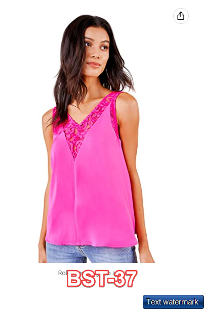 Sugarlips Women's Cassa Mixed Lace Sleeveless Blouse, Fuchsia, Small