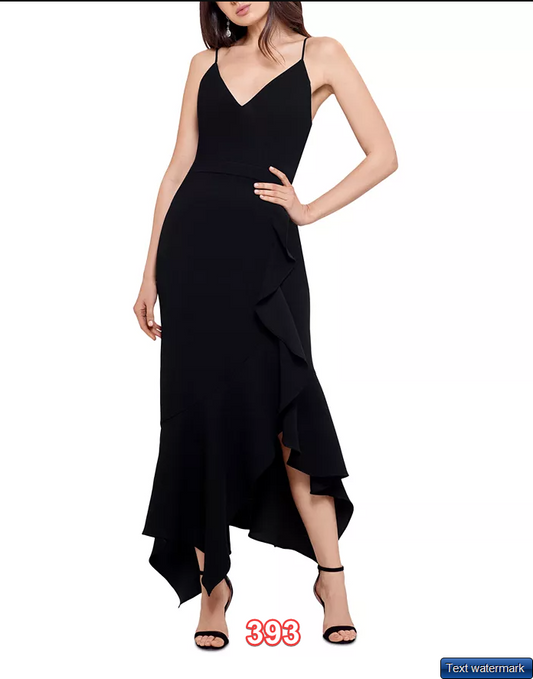 XSCAPE Scuba Crepe V-Neck Midi Dress Black 14 XSCAPE Women's Long flowy Dress
