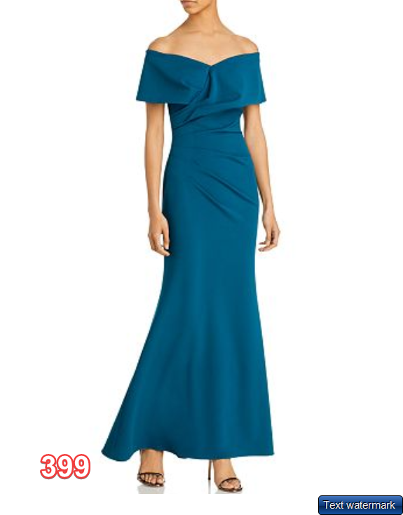 AQUA Off The Shoulder Cuff Wrap Gown Size 2 Azure women dress AQUA Women's Dress