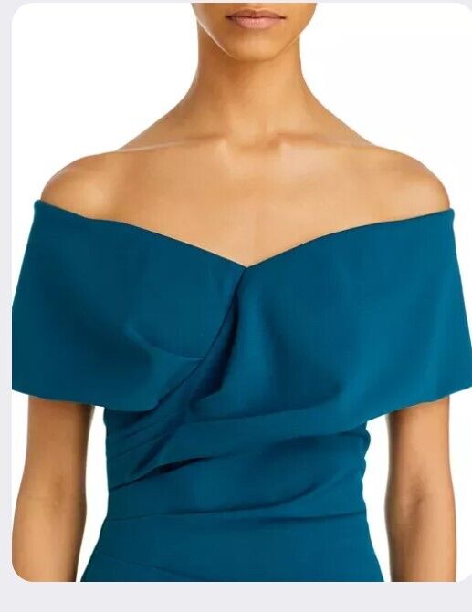 AQUA Off The Shoulder Cuff Wrap Gown Size 2 Azure women dress AQUA Women's Dress