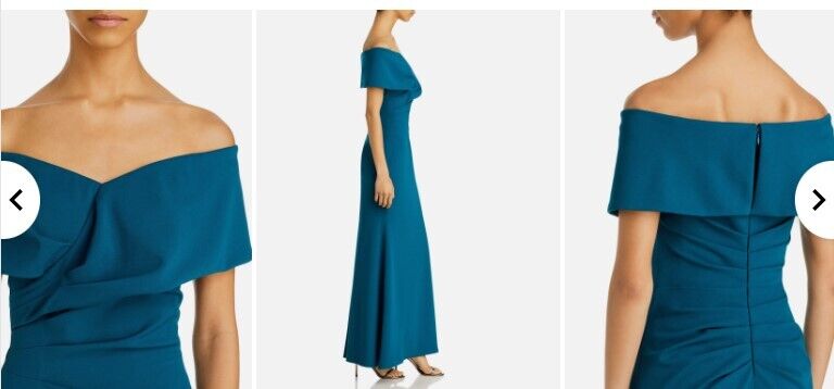 AQUA Off The Shoulder Cuff Wrap Gown Size 2 Azure women dress AQUA Women's Dress
