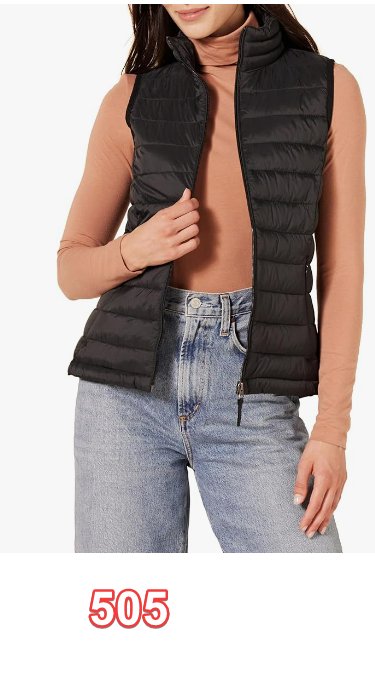 Amazon Essentials Women's Lightweight Water-Resistant Packable Puffer Vest Large