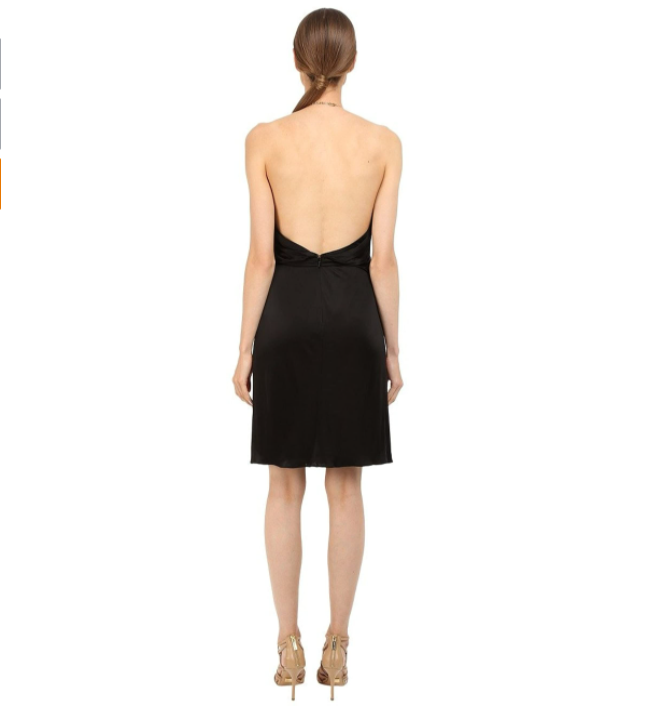 Versace Collection Black Satin Halter Dress w/ Chain Detail Women's Size 40/XS/4