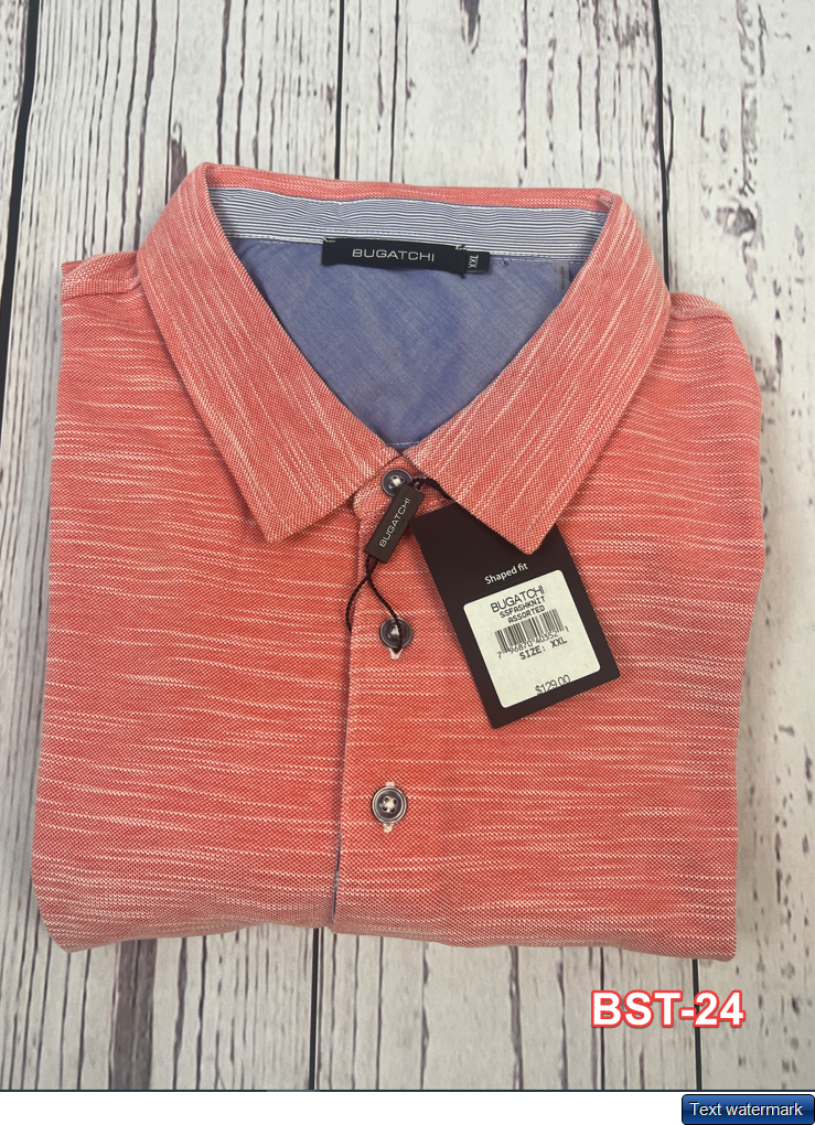 Bugatchi Mens Shaped Fit Cotton Tee Shirt Sleeve Knit Polo Shirt Pink Coral XXL