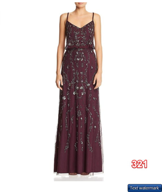 Adrianna Papell Womens Spaghetti Strap Floral Beaded Blouson Dress Night Plum 16