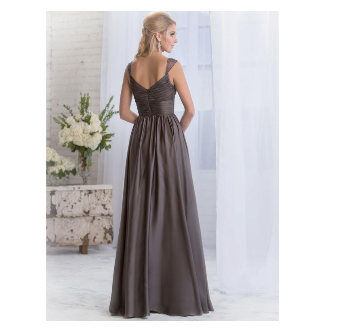 Belsoie by Jasmine Style L164055 Bridesmaid Gown Bridal Dress Steel Grey Sz 12