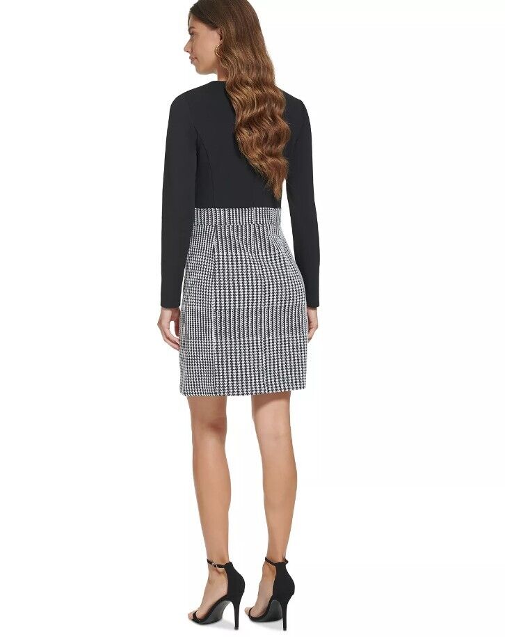 DKNY Scuba Crepe Sheath Dress Black/Ivory Size 14 msrp $134 DKNY Women's Dress
