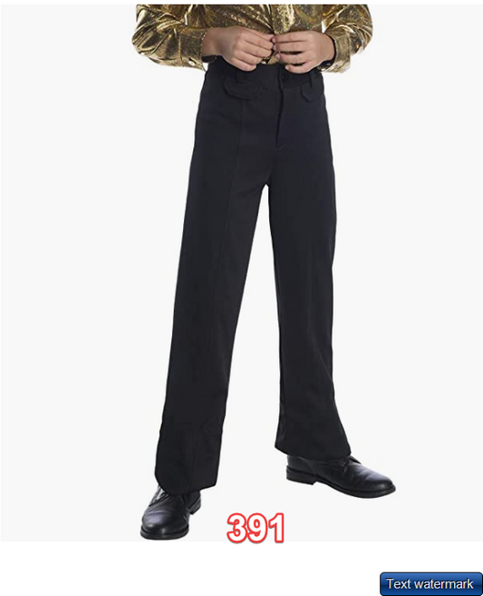 Charades Men Disco Pant Costume Bottoms, Black, 38 US