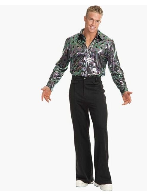 Charades Men Disco Pant Costume Bottoms, Black, 38 US