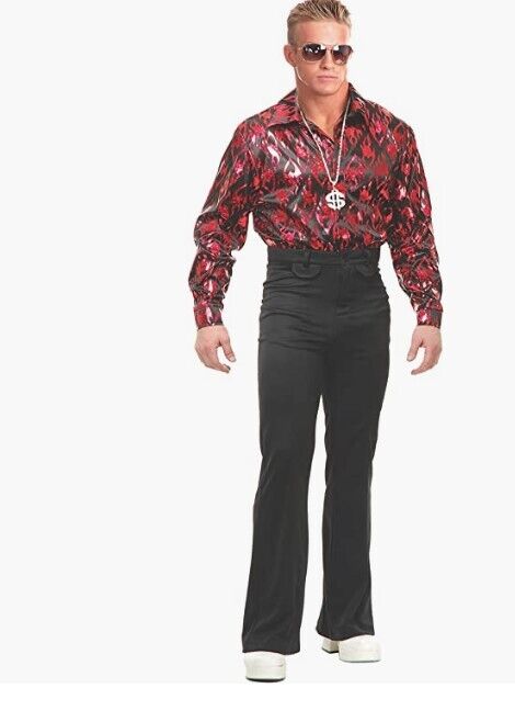 Charades Men Disco Pant Costume Bottoms, Black, 38 US