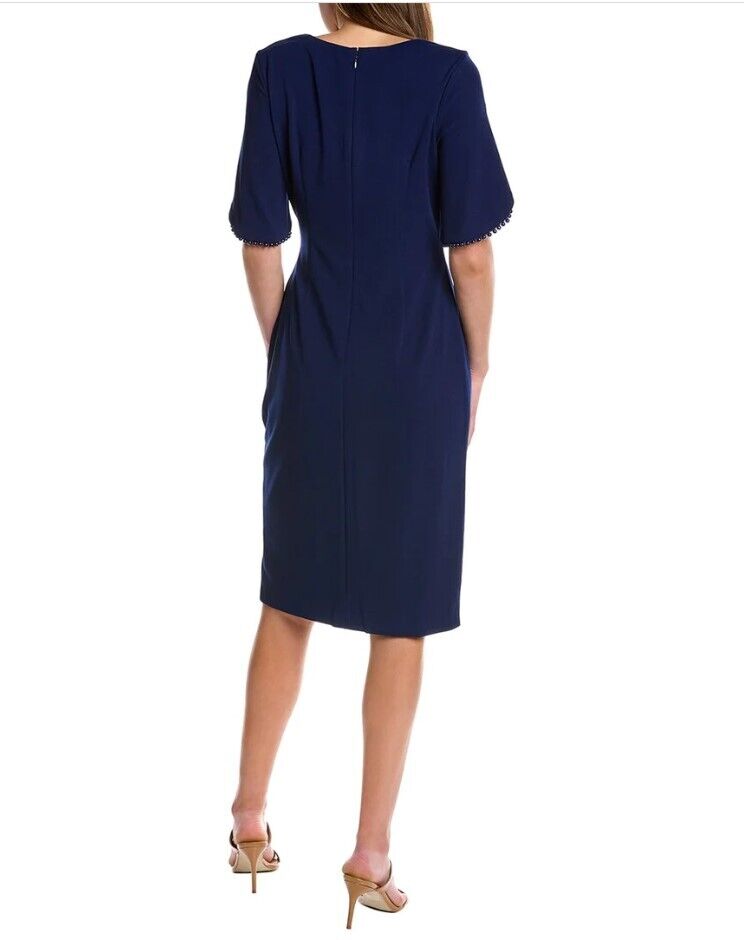 ADRIANNA PAPELL TULIP SLEEVE SHEATH DRESS Blue Size 10