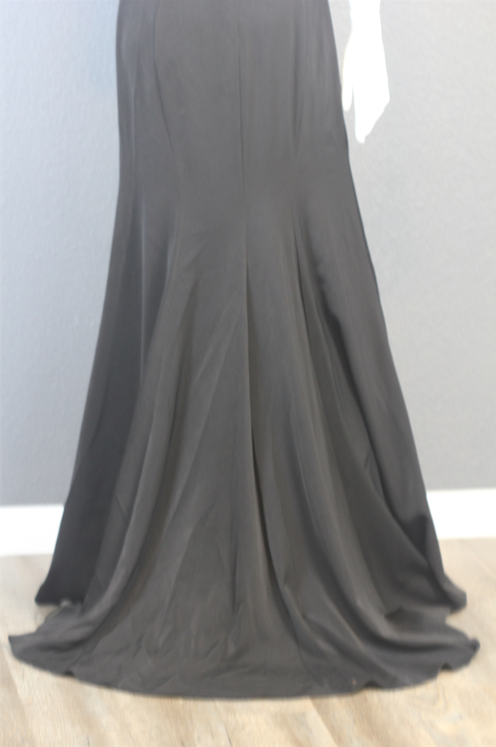 Amelia Couture Brial Evening Gown Black and Gold Embroidered Dress size 14