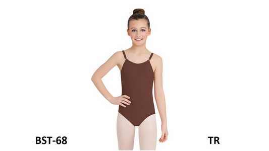 Capezio Camisole Leotard with Adjustable Straps-Girls, Brown, Large
