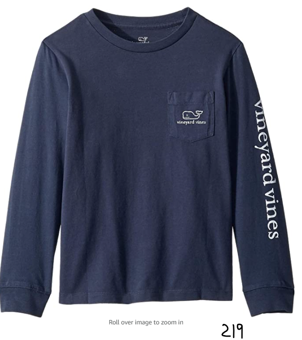 vineyard vines Kids' Vintage Long Sleeve Whale Tee Blue Blazer XL(18)