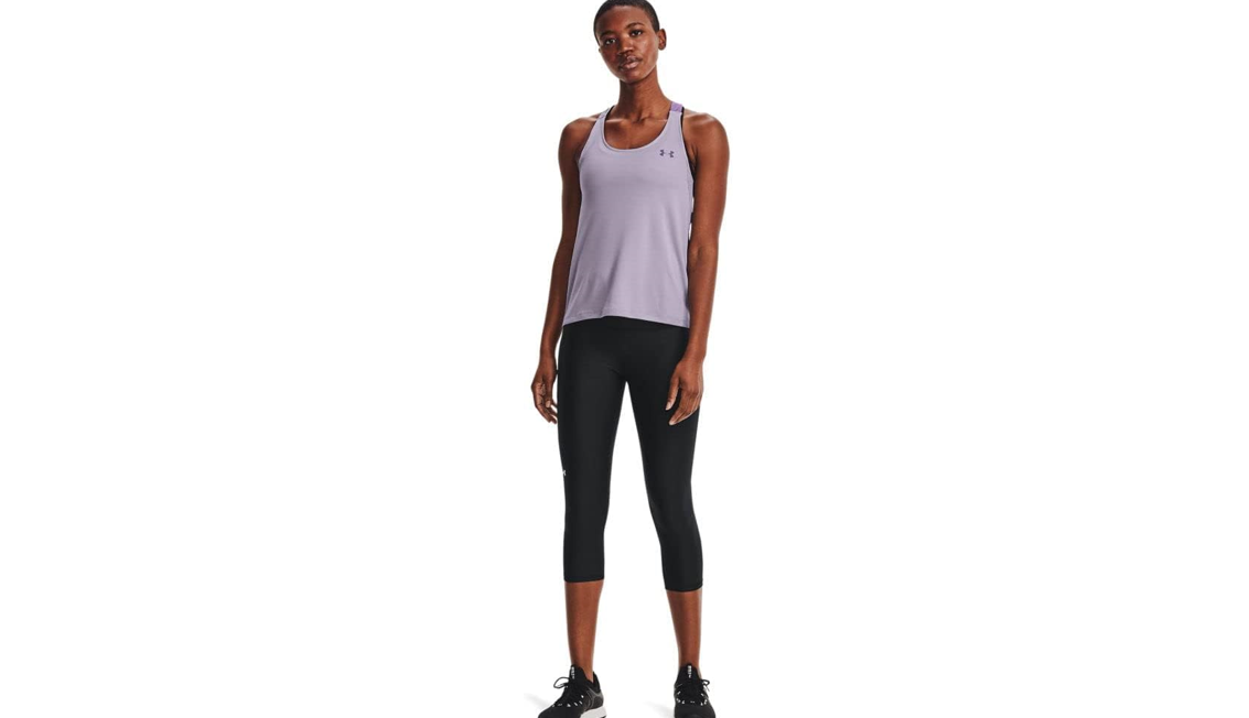 Under Armour Women's HeatGear High Waisted Pocketed Capri Pants, Black, Size XS