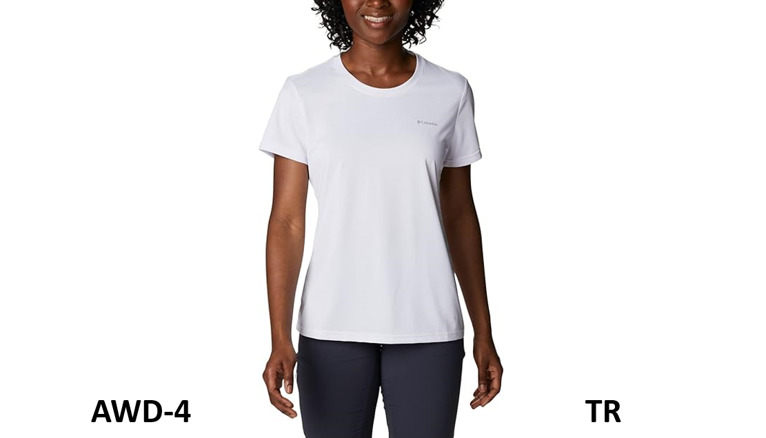 Columbia Women's Hike Short Sleeve Crew T-Shirt Top, White, Size Medium
