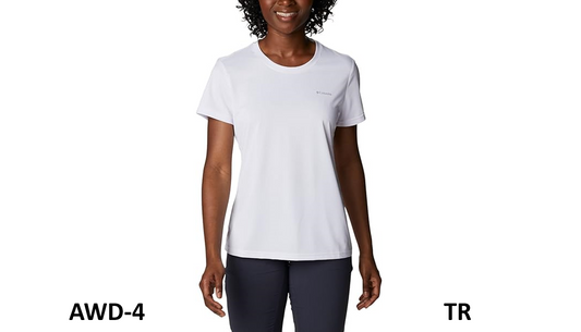 Columbia Women's Hike Short Sleeve Crew T-Shirt Top, White, Size Medium