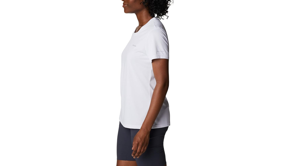 Columbia Women's Hike Short Sleeve Crew T-Shirt Top, White, Size Medium