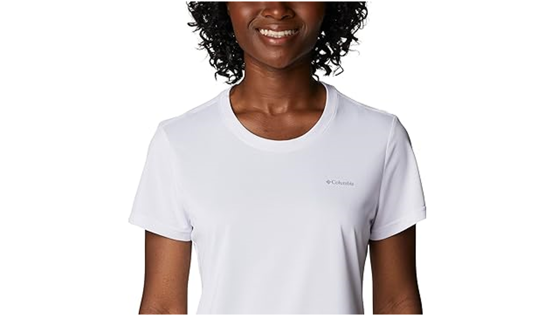 Columbia Women's Hike Short Sleeve Crew T-Shirt Top, White, Size Medium
