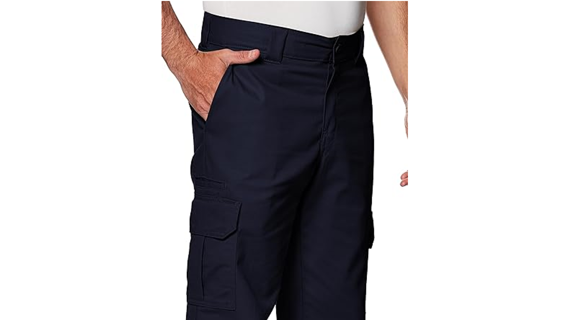 Essentials Men's Slim-Fit Stretch Cargo Pants Bottoms, Navy, 28W x 28L