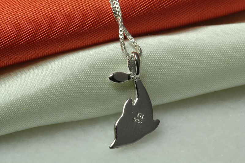 DOLPHIN NECKLACE PENDANT 925 STERLING SILVER OPAL INLAY W/ 16IN CHAIN~OP10~MAXXS