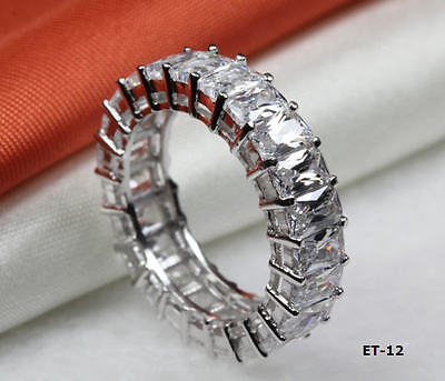 6.67 CTW CZ BAGUETTE CUT ETERNITY ENGAGEMENT RING WEDDING RING~23STNS~ET12-MXW
