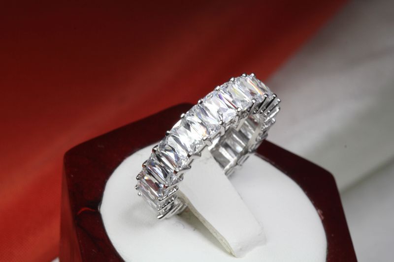 6.67 CTW CZ BAGUETTE CUT ETERNITY ENGAGEMENT RING WEDDING RING~23STNS~ET12-MXW