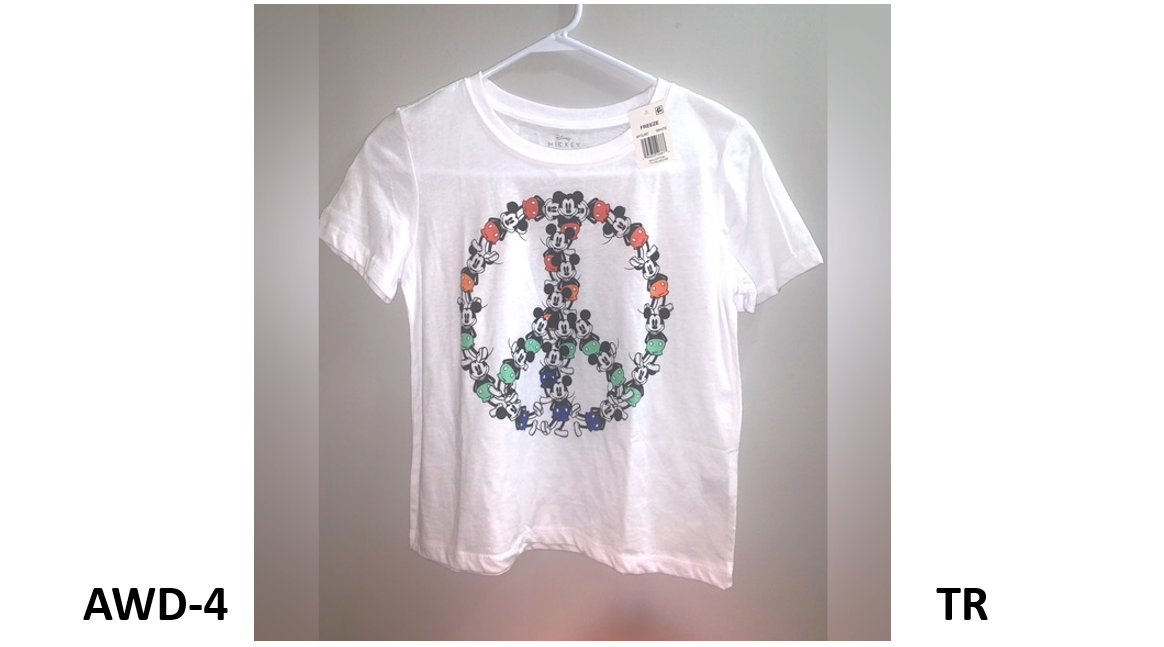 Disney Mickey Mouse Peace Sign White Semi Cropped T-Shirt for Women, White, XS