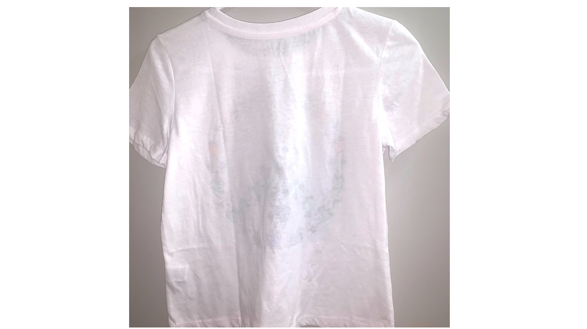 Disney Mickey Mouse Peace Sign White Semi Cropped T-Shirt for Women, White, XS