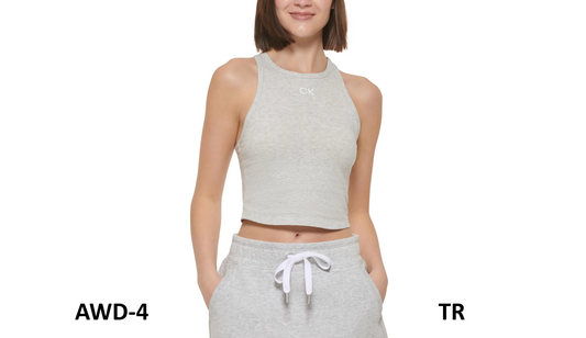 CALVIN KLEIN PERFORMANCE Women's Activewear Workout Crop Top, Porcini, Size XL